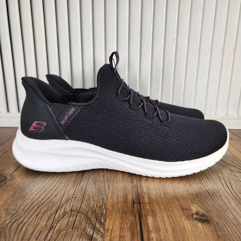 Bobs Sport Skechers Slip-Ins Zinergy Walking Shoes Womens Sz 9 Black Hands Free